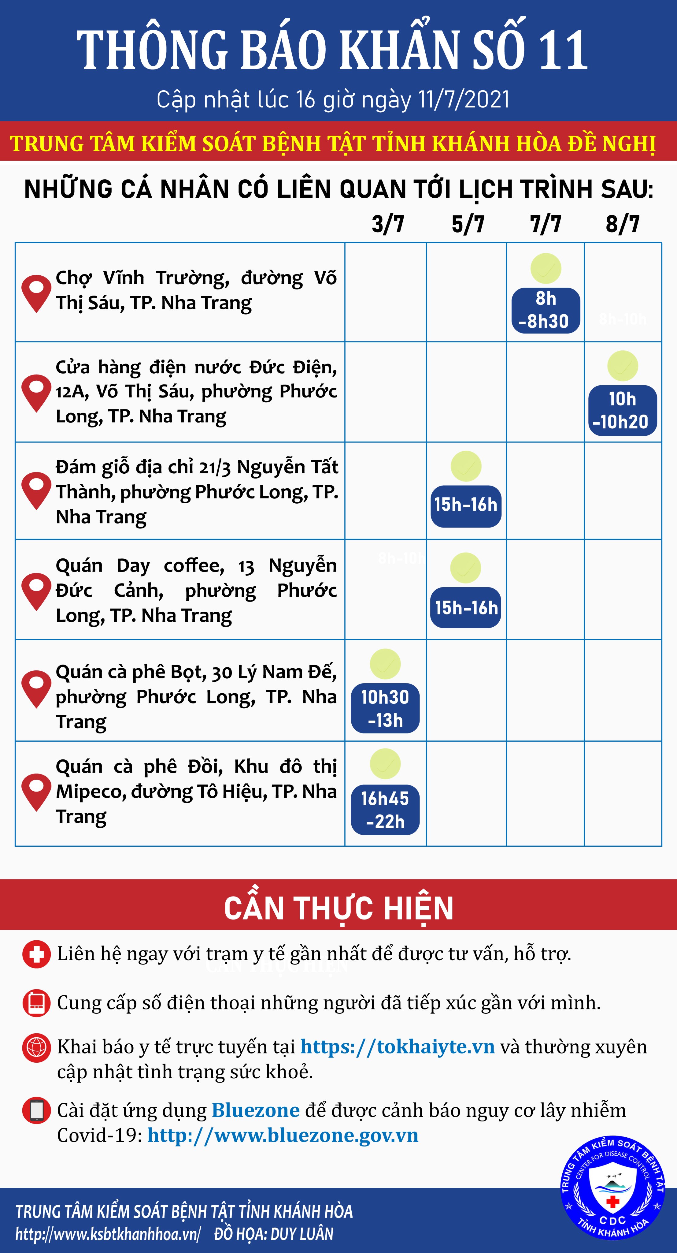 THÔNG BÁO KHẨN SỐ 11